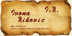 Ivona Miković vizit kartica